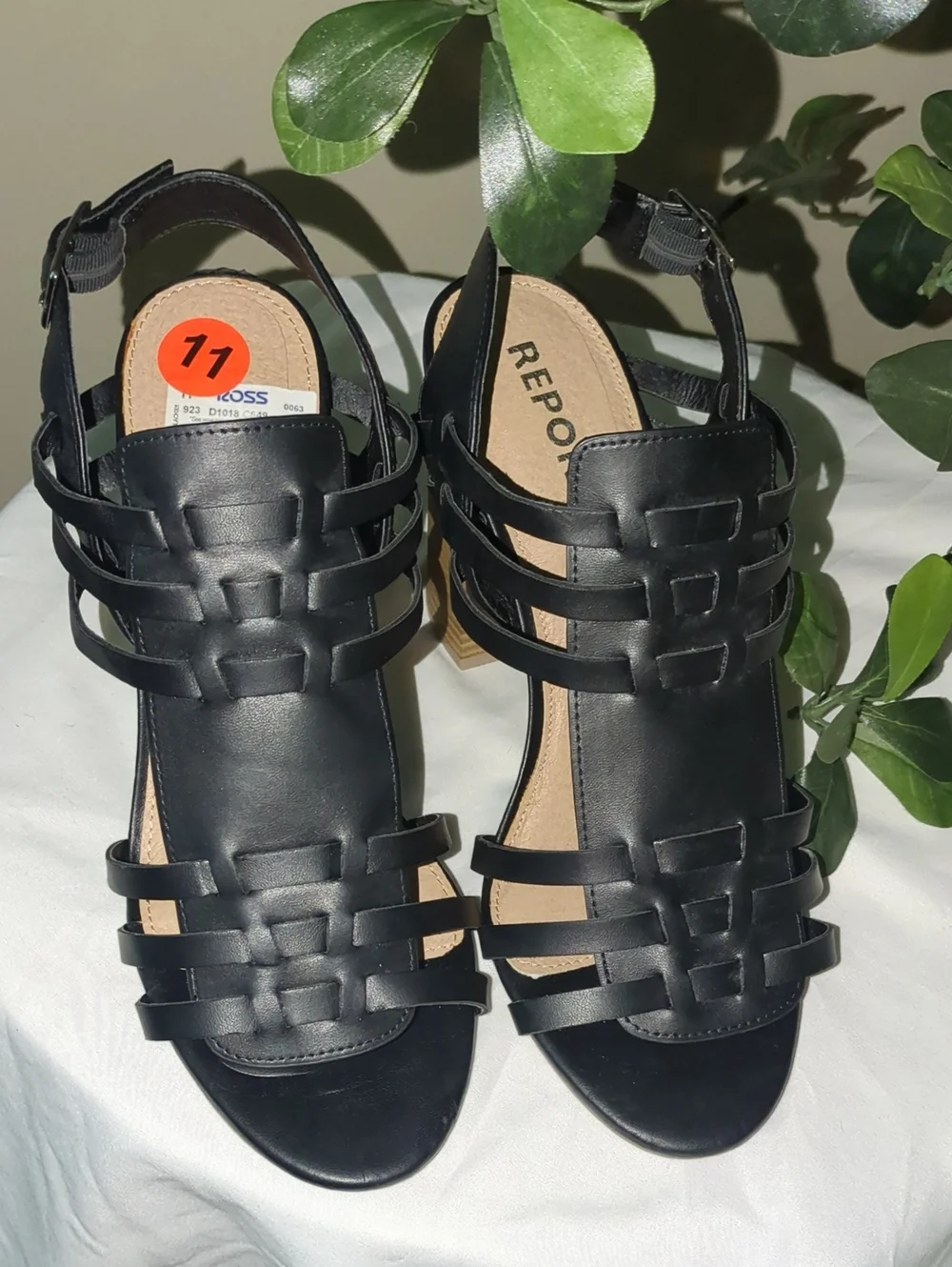 Report Black Strappy Heeled Sandals EUC